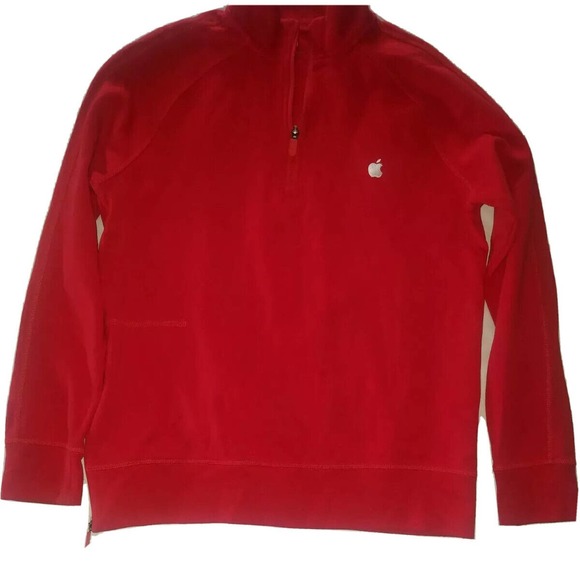 Apple Myrrh Red Quarter 1/4 Zip Pullover Sweater Uniform Size Small - Picture 1 of 8